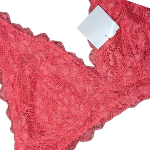🍂 3/$15 - *NWT* Coral Lace Halter Bralette, Size L - Picture 4 of 9